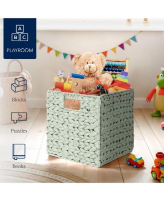 10.5x10.5in Hyacinth Storage Baskets, Set of 5 Multipurpose Collapsible Organizers