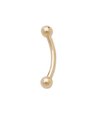 Solid 14k Gold 2mm Ball 16g Curved Eyebrow Piercing Jewelry