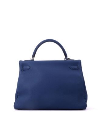 Kelly 32 Handbag Blue Togo with Palladium Hardware