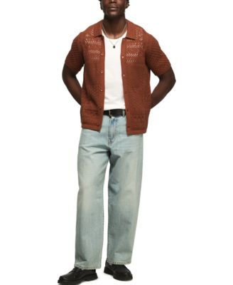 Men's Crotchet Button-Down Sweater