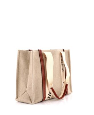 Medium Woody Tote Canvas with Leather