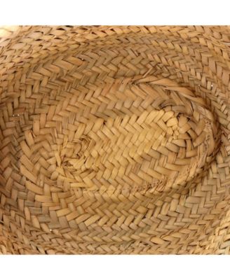 Medium Sense Basket Tote Raffia with Leather