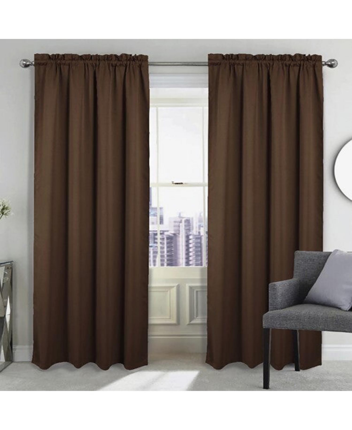Rt Designers Collection 100% Polyester Twilight Blackout Rod Pocket Curtain Panel 54" x 84