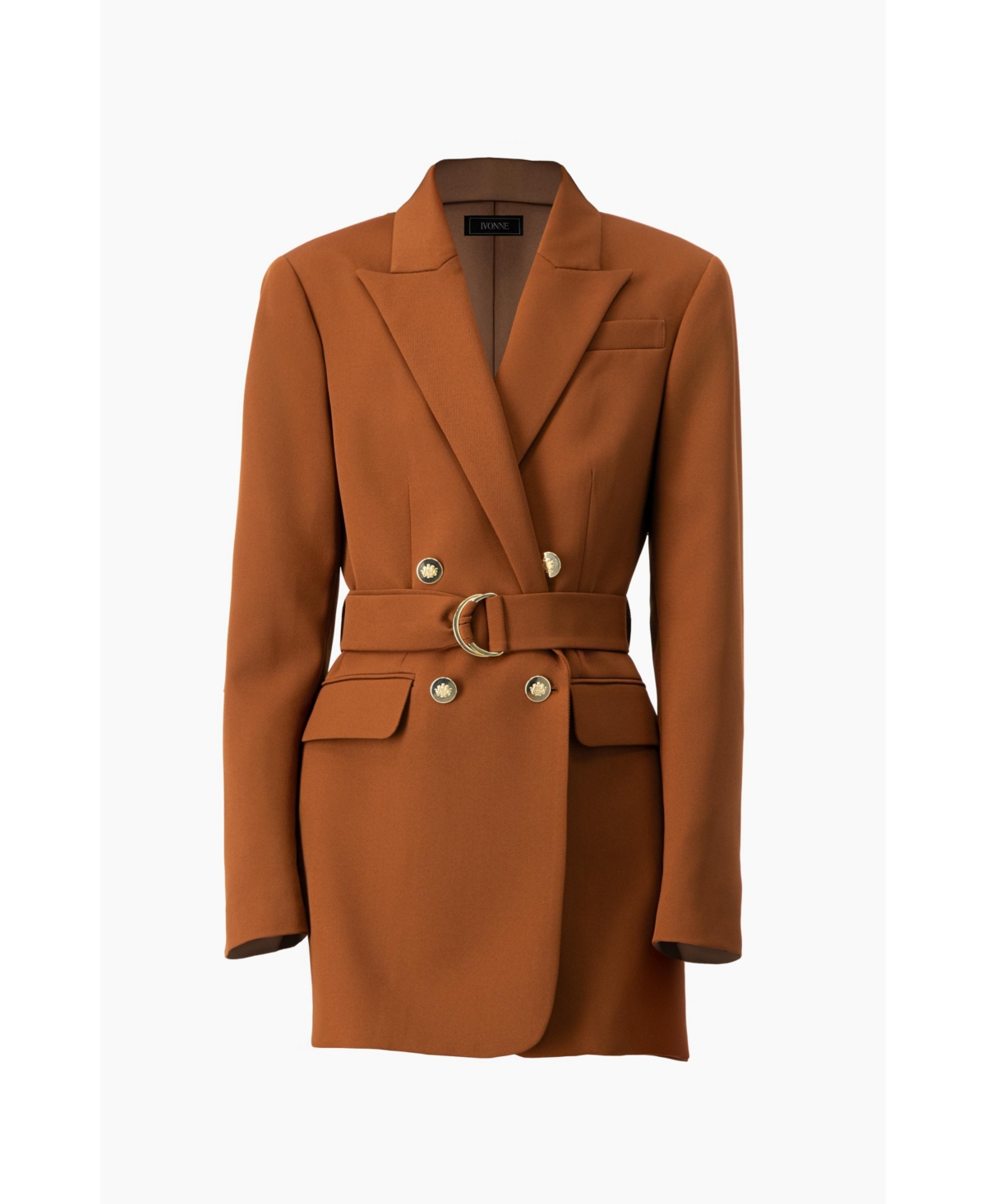 Ivonne Women's Double-Breasted Wrap Blazer with Waist Tie