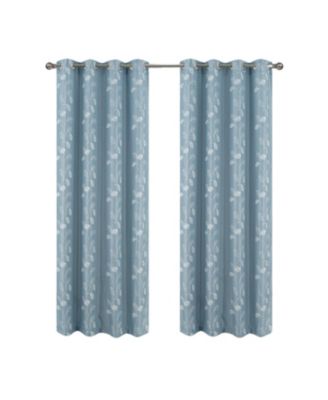 100% Polyester 140 GSM Reed Embroidered Grommet Curtain Panel 54" x 84"