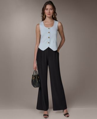 Women's Scoop Neck Button-Up Sweater Vest