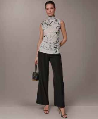 Women's Mock Neck Button Shoulder Top