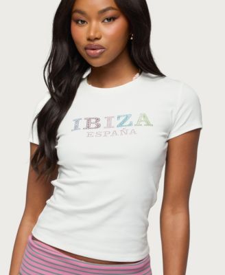 Women's Ibiza Rhinestone T Shirt
