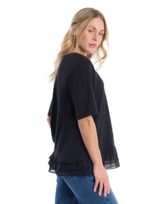 Women's V-Neck Mixed Media Tee