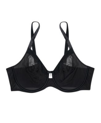 Women's Sheer Mesh Full Coverage Unlined Underwire Bra