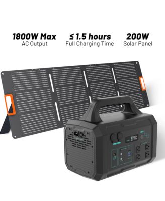 1024Wh-1800W Portable Power Station with 200W Foldable Solar Panel