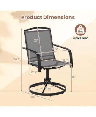 Patio Swivel Chair Set of 2 with High Back and Ventilated Seat