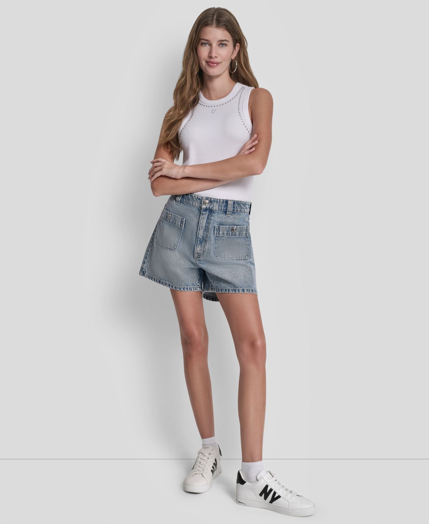 Женские шорты DKNY Jeans High-Rise A-Line, цвет: King — фото 2