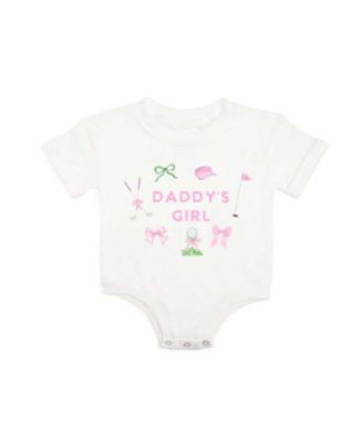 Baby Girls Daddy's Golf Icon Short Sleeve Romper