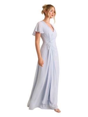 Women's Knot Front Chiffon Bridesmaid Dress