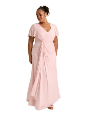 Women's Knot Front Chiffon Bridesmaid Dress