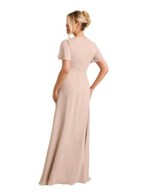 Women's Knot Front Chiffon Bridesmaid Dress