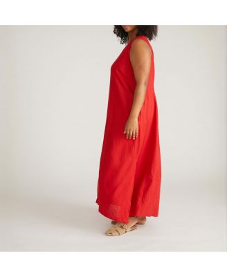 Women's Islet Button-Down Linen Maxi Dress