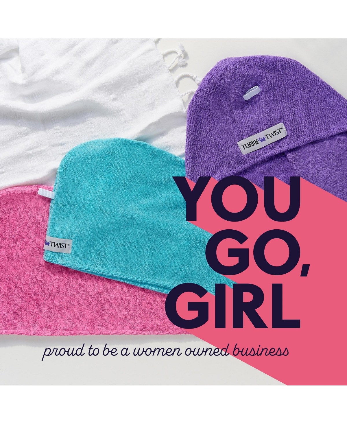 Turbie Twist 3-Pack Microfiber Hair Towel Wrap for Straight, Wavy & Curly Hair – Gray, Blue & Pink, Quick Dry