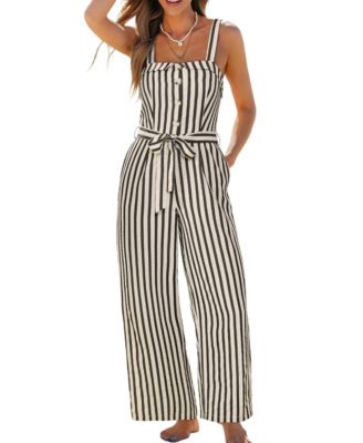 Women's V-Neck Zipper Closure Unlined Jumpsuit