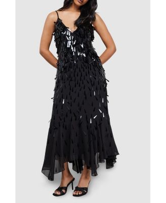 Women's Premium Teardrop Embellished Midi Dress