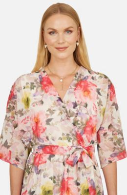 Women's Ruffle-Hem Wrap Midi Dress