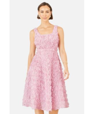 Women's Applique Floral Skater Dress