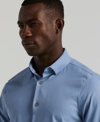 Men's Slim-Fit Stretch Solid Button-Down Twill Shirt