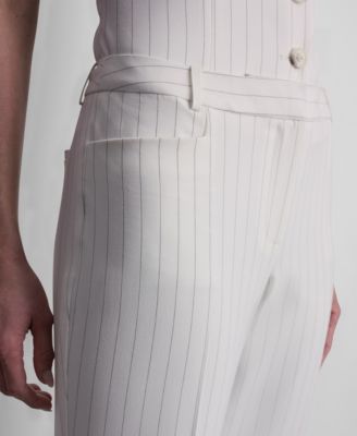 Women's Pinstripe Flared Fit Pants
