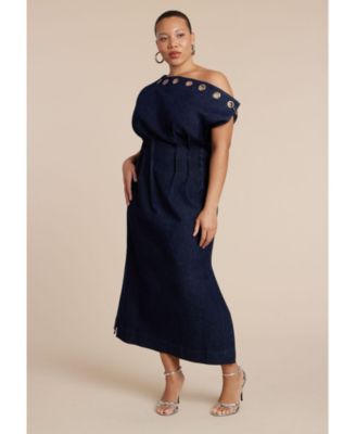 Women's Grommet Detail Denim Dress