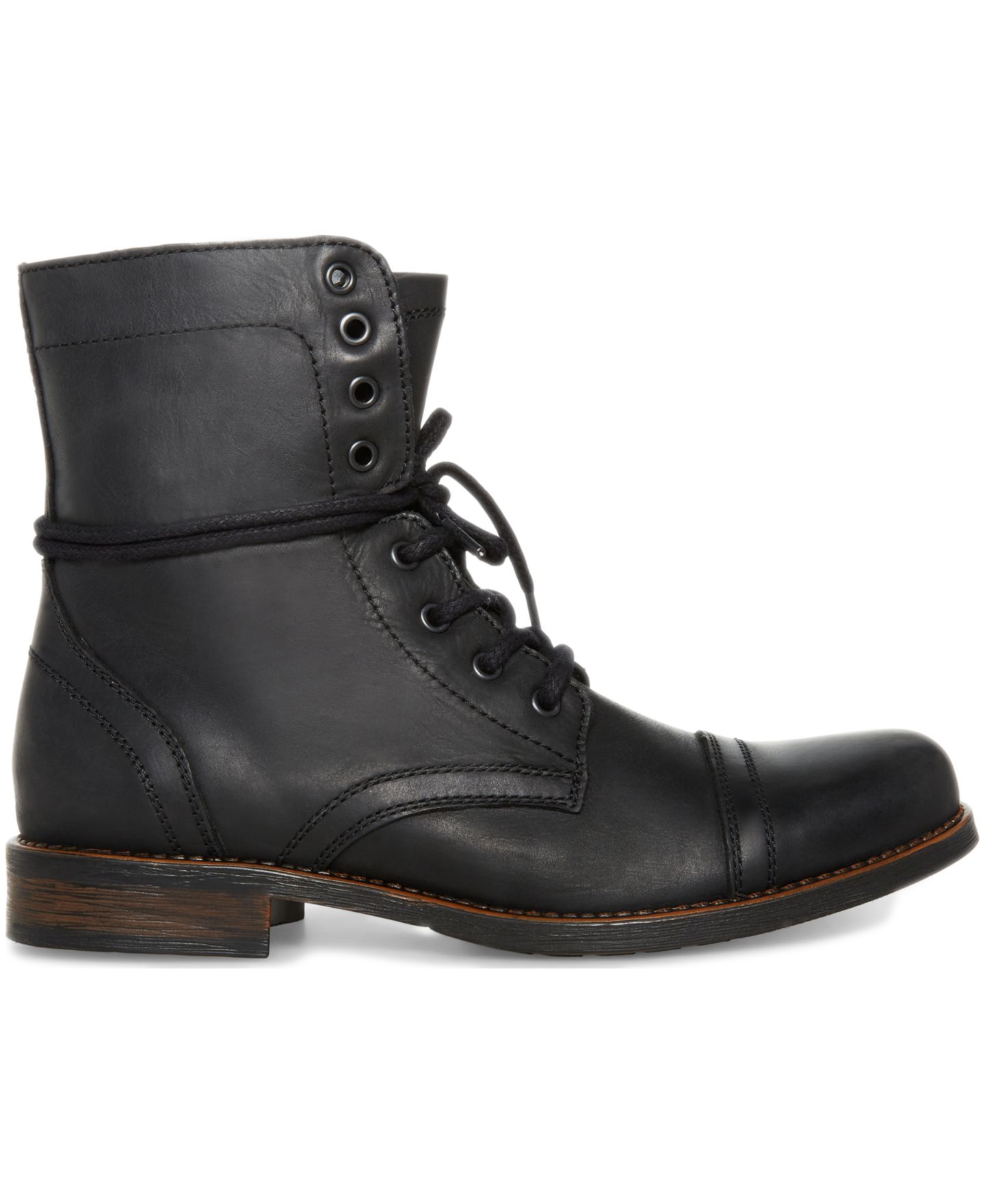 Мужские ботинки Steve Madden Troopah Leather, цвет: Чёрный кожаный — фото 2