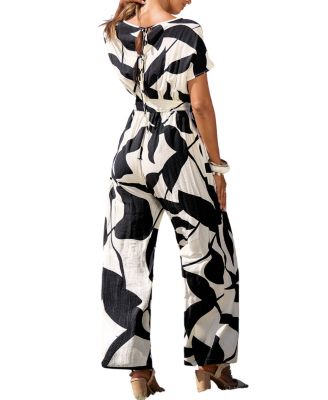 Women's Chic Geometric Print Jumpsuit for Effortless Style