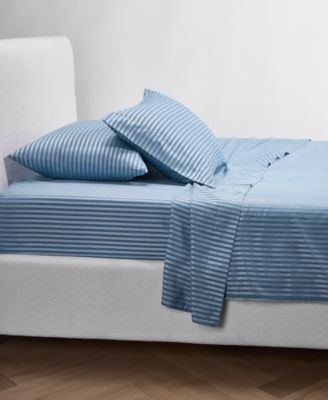 Macy's Dobby Stripe 200-Thread Count Cotton Blend 4-Pc. Sheet Set
