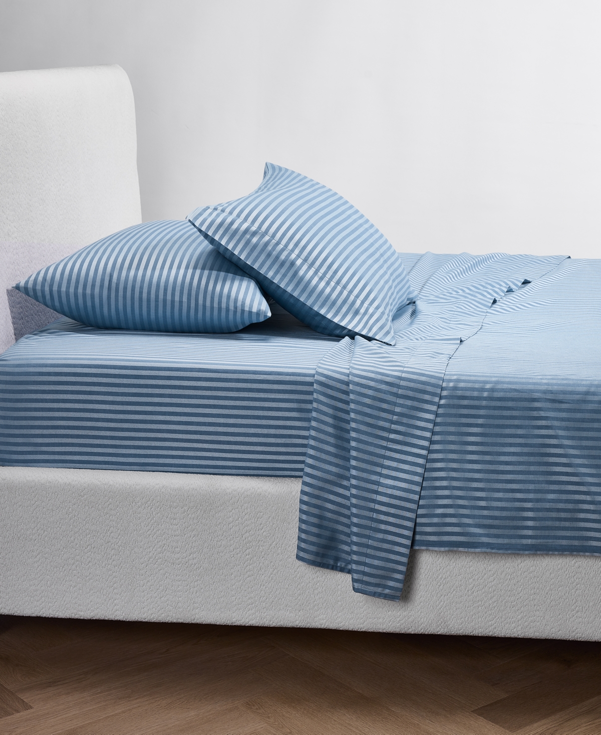 Macy's Dobby Stripe 200-Thread Count Cotton Blend 4-Pc. Sheet Set