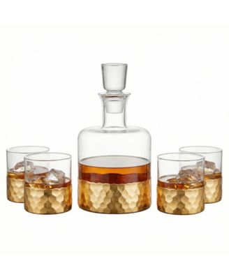 Daphne Decanter and Whiskey Glass Set, 5 Piece