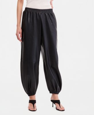 Women's Faux-Leather Balloon Pants
