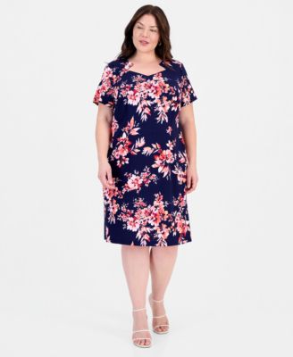 Short Sleeve Plus Size Sheath Dresses | Macy's