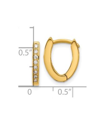 18k Yellow or White Gold 0.16cttw Diamond Wishbone Hoop Earrings