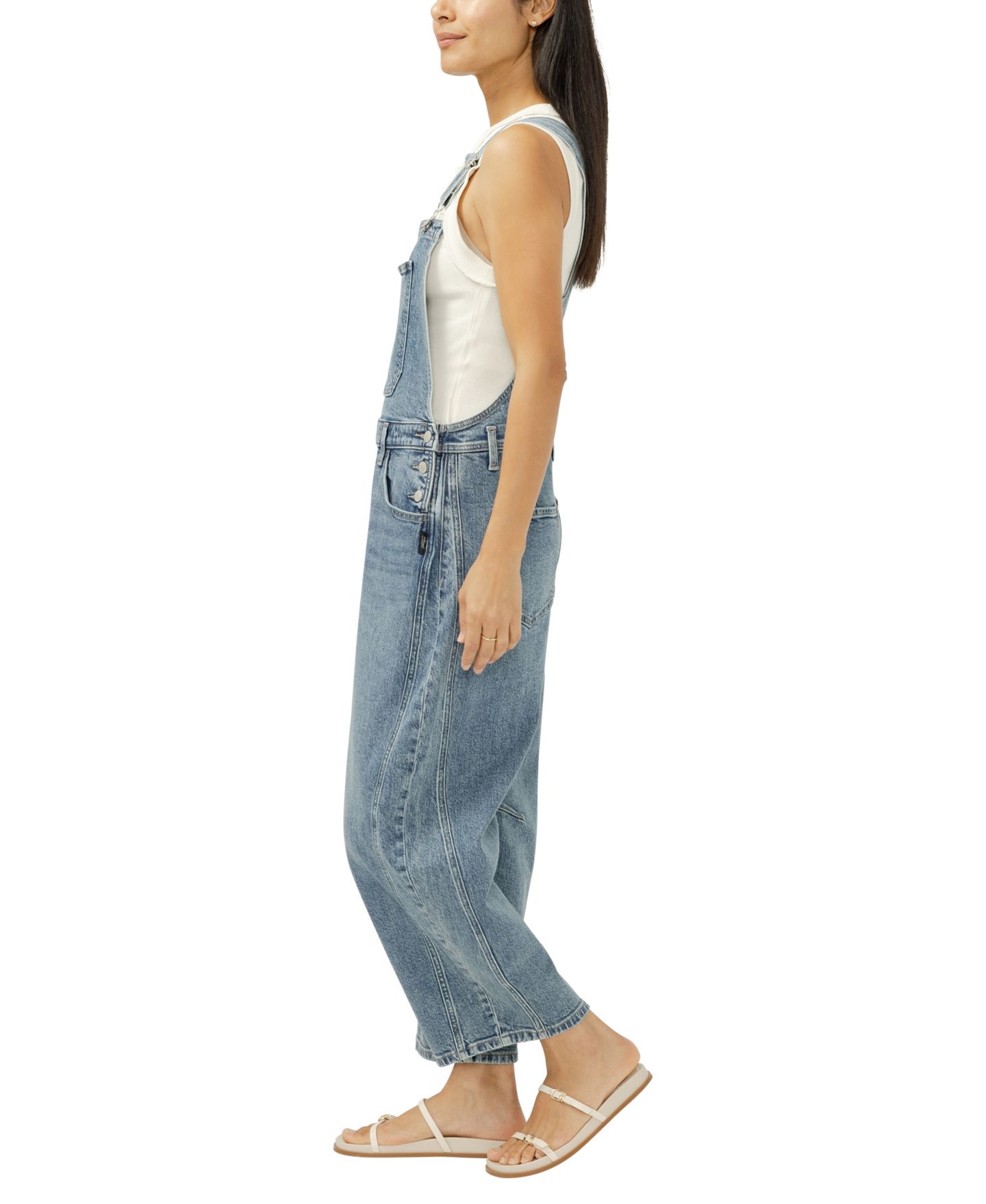 Женский комбинезон Silver Jeans Co. Denim Barrel-Leg Overalls, цвет: Miramar — фото 2