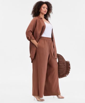Plus Size Pull-On Wide-Leg Pants