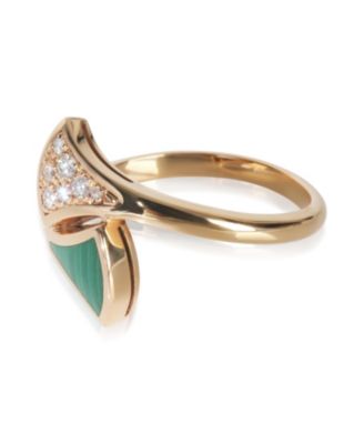 BVLGARI Gold Malachite and Diamond Diva's Dream Ring