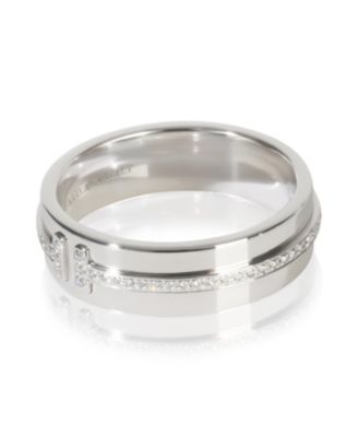 Tiffany & Co. White Gold Diamond Tiffany T Wide Ring