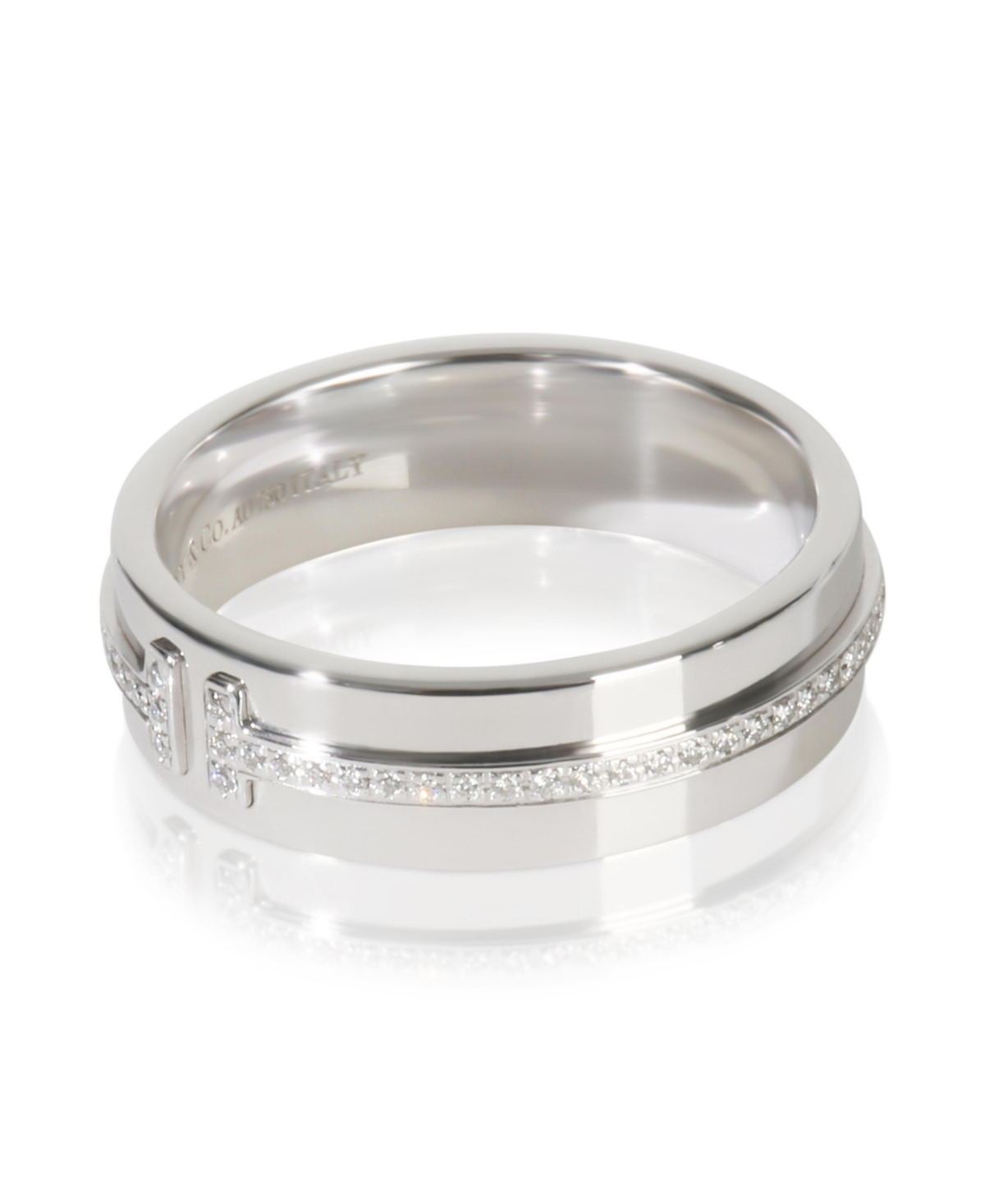 Tiffany & Co. White Gold Diamond Tiffany T Wide Ring