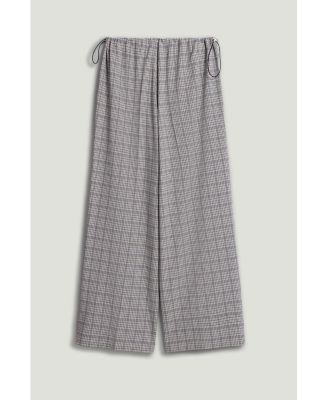 Women's Plaid Wide-Leg Drawstring Pants