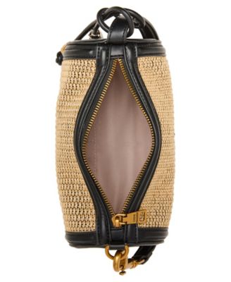 Bpriya Small  Raffia Barrel Bag