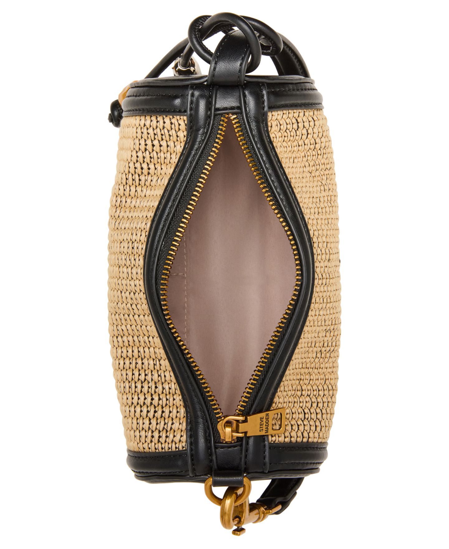 Женская сумка Steve Madden Bpriya Small Raffia Barrel, цвет: Чёрный — фото 4