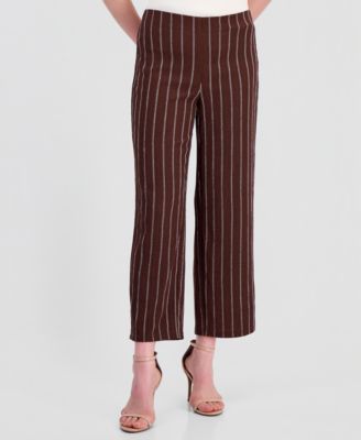 Women's Striped Textured-Knit Pull-On Pants, Regular & Petite