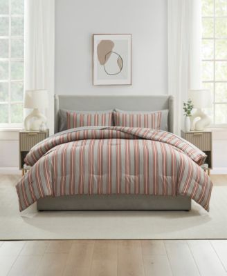 Luxury Soft Modern Striped Design 7-Pc. Comforter Set, Queen