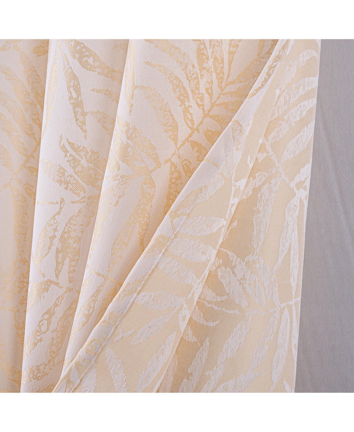 Rt Designers Collection 100% Polyester 140 Gsm Liana Jacquard Grommet Curtain Panel 54" x 84" Beige