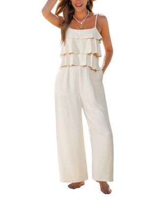 Women's Square Neck Unlined Zipper Closure Jumpsuit